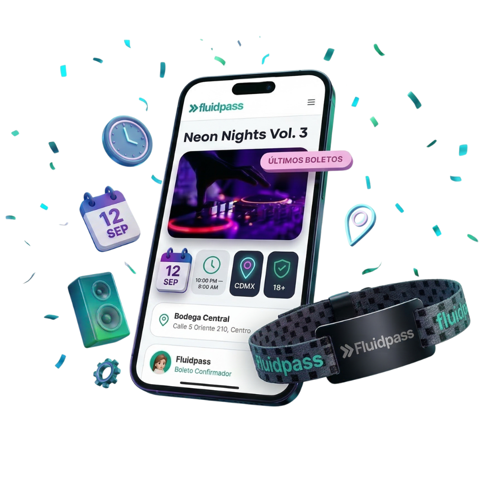 FluidPass — Boletos, pulsera inteligente y eventos